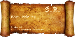 Bari Márk névjegykártya